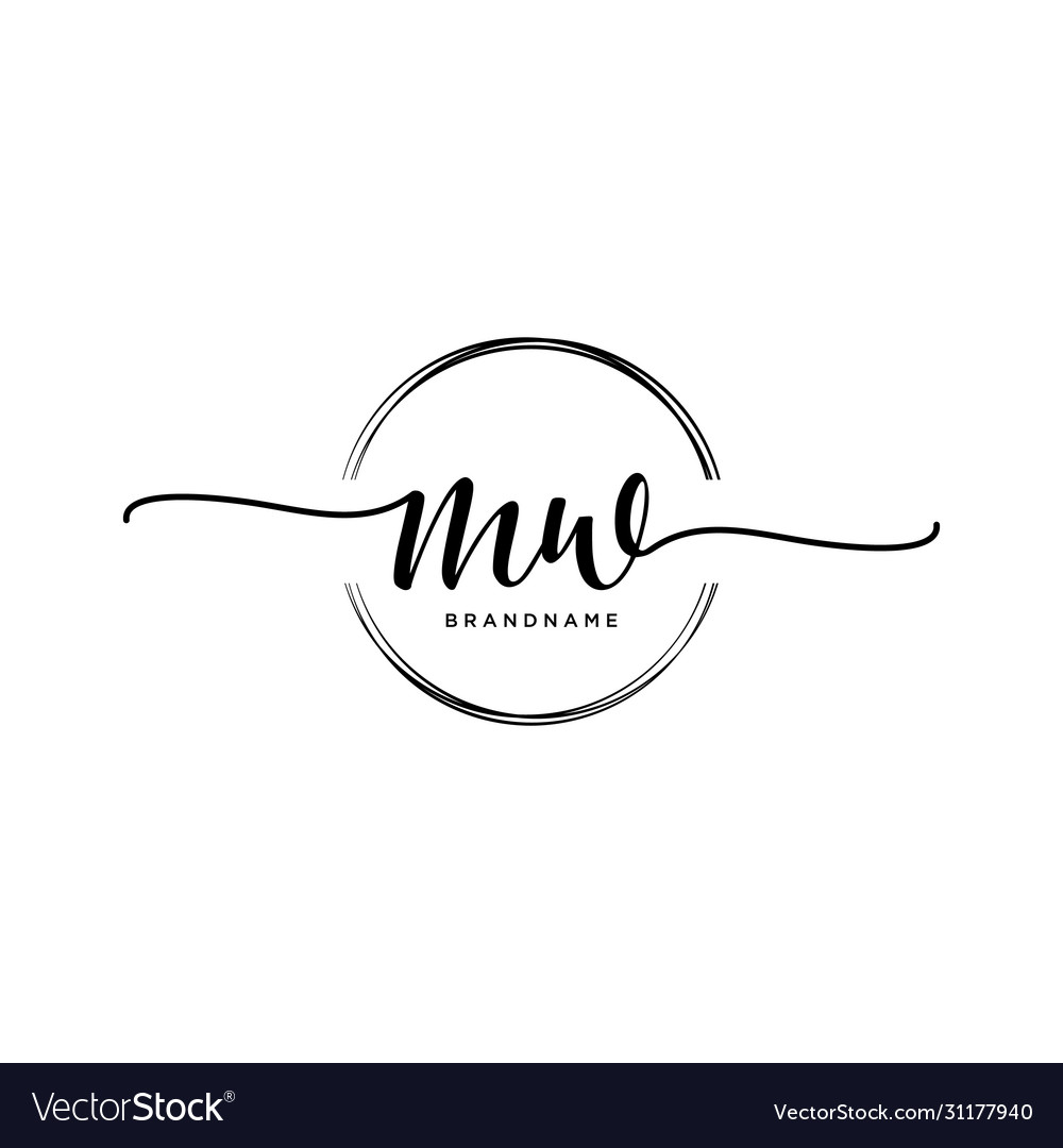 Elegant MW Initial Logo with Circle
