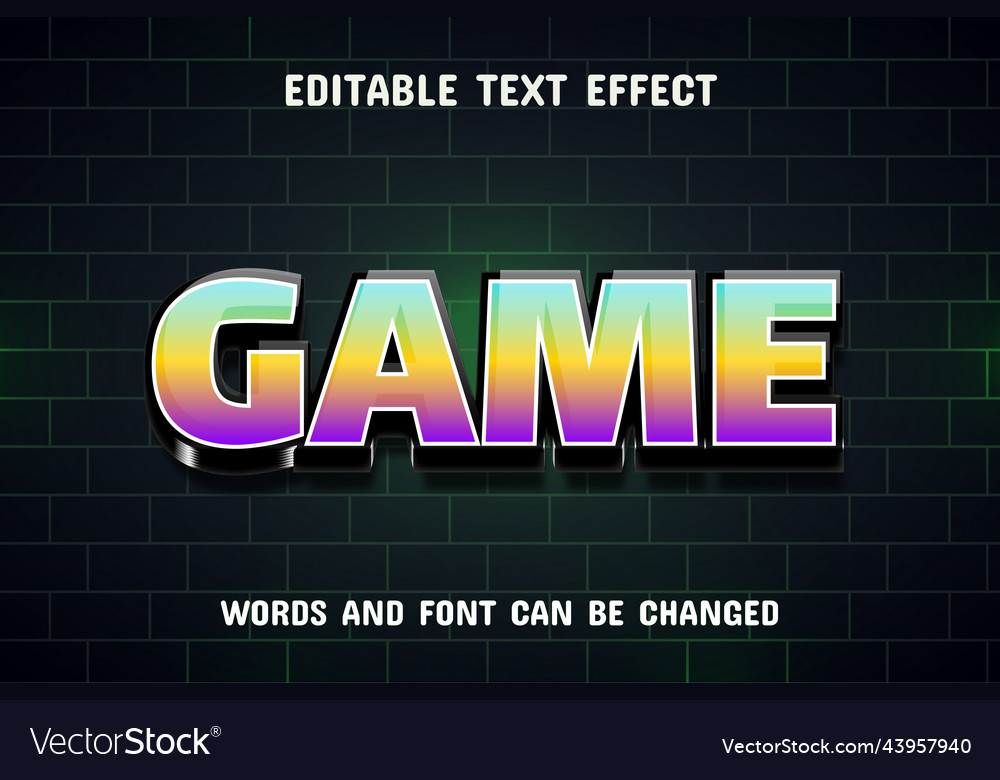Game text - gradient effect vector image Game text - gradient effect