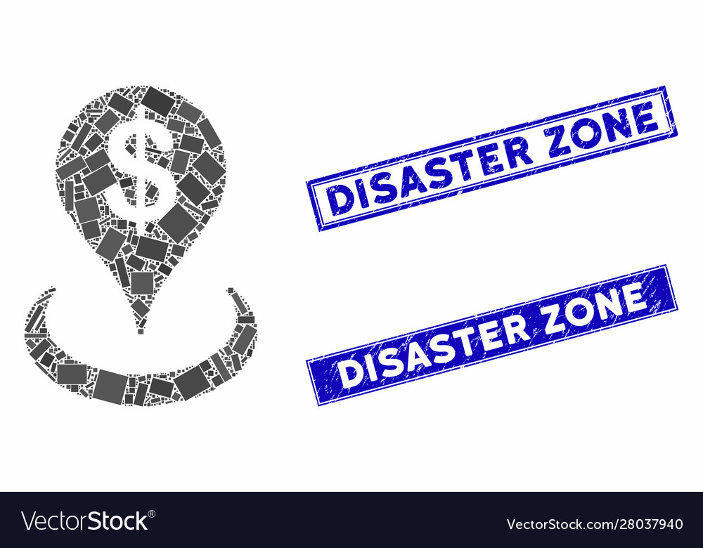 Geo targeting mosaic and distress rectangle vector image Geo targeting mosaic and distress rectangle