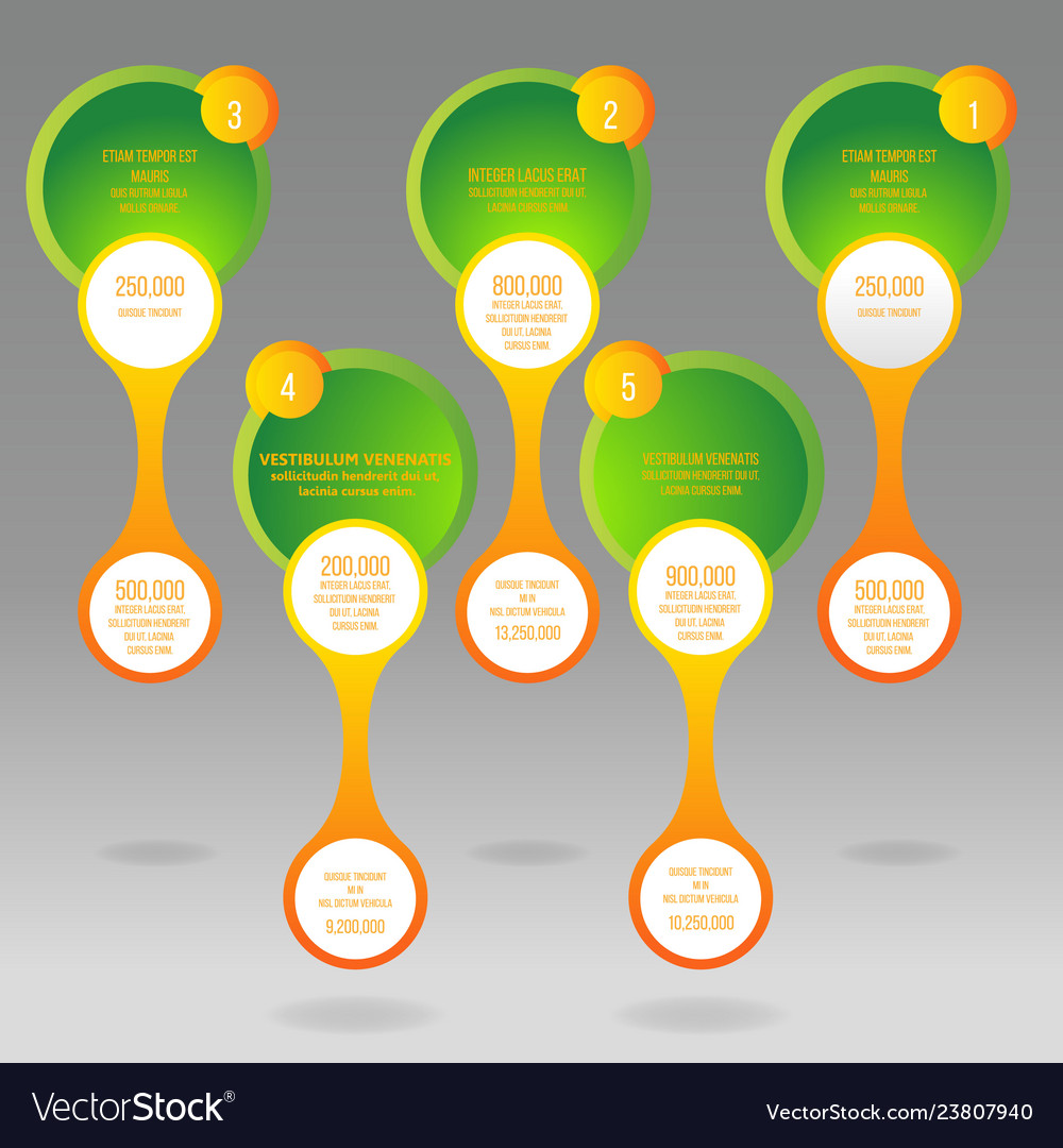 Glass rounds info-graphic with yellow and green