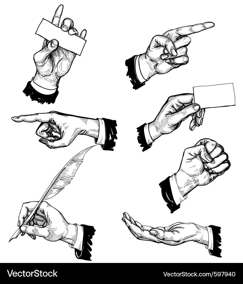 Hand gestures Royalty Free Vector Image - VectorStock