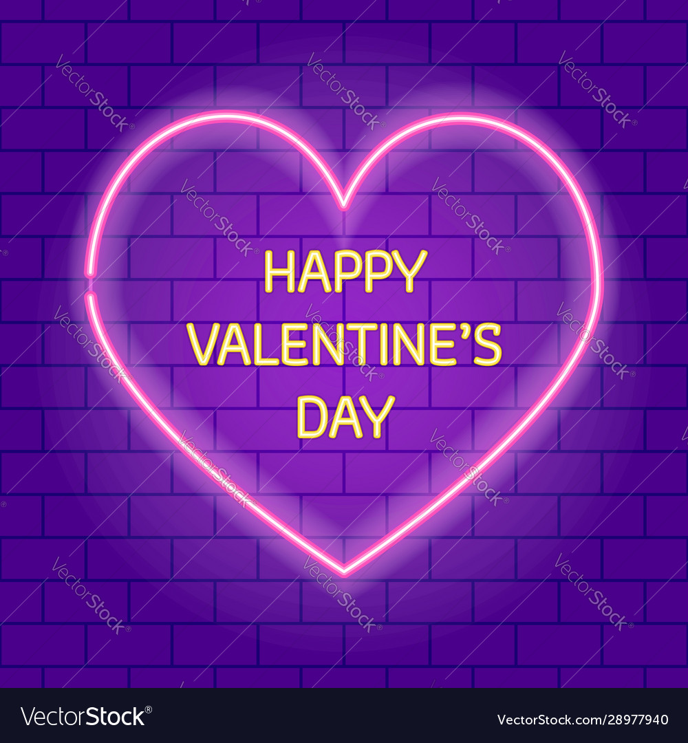 Happy valentines day neon leuchten text