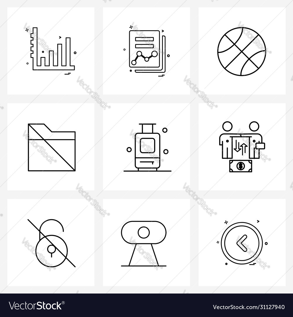 Isolated symbols set 9 simple line icons