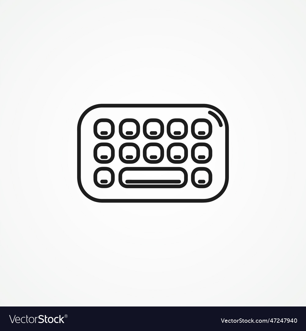 Keyboard line icon qwerty outline icon Royalty Free Vector