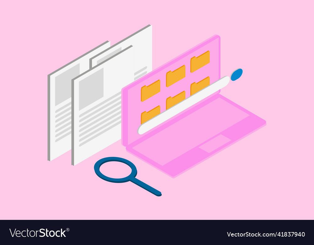 Magnifying glass with file searching