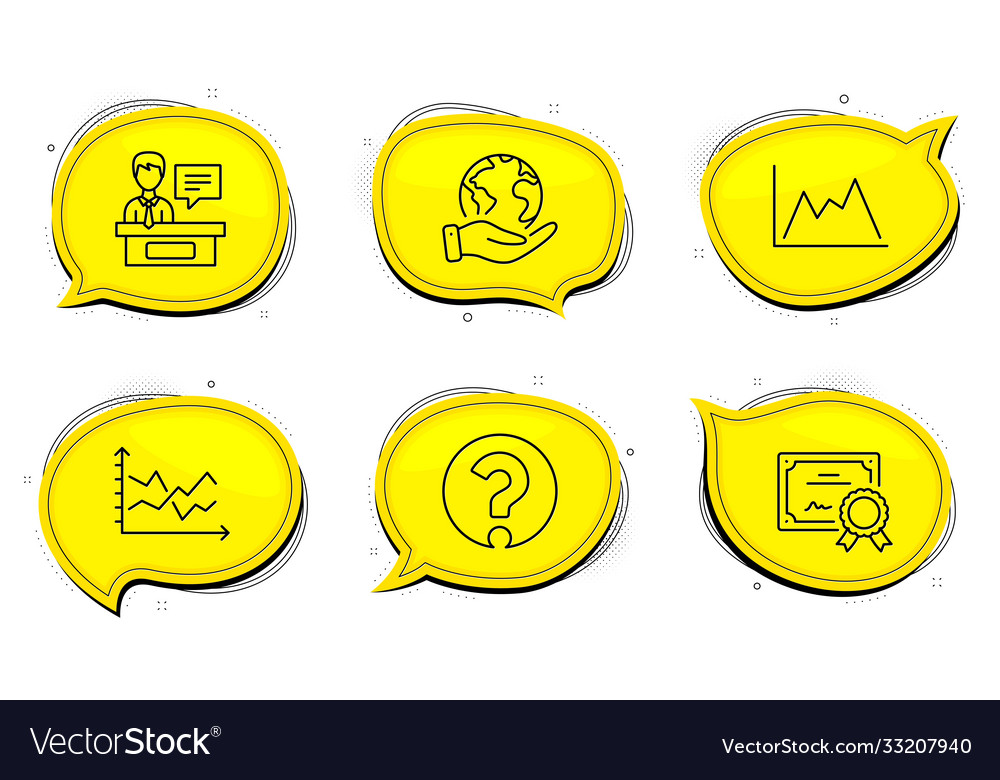 Question mark diagram and chart icons set vector image Question mark diagram and chart icons set