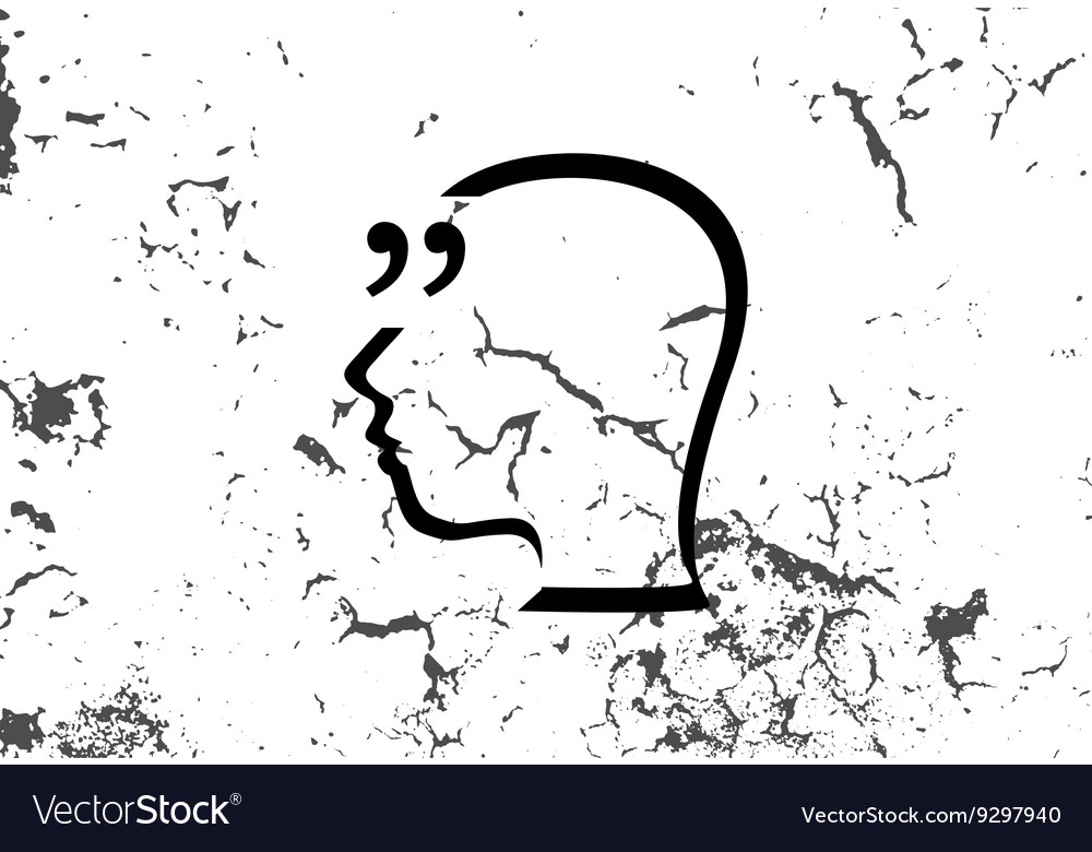 Quotation marks with thin line speech