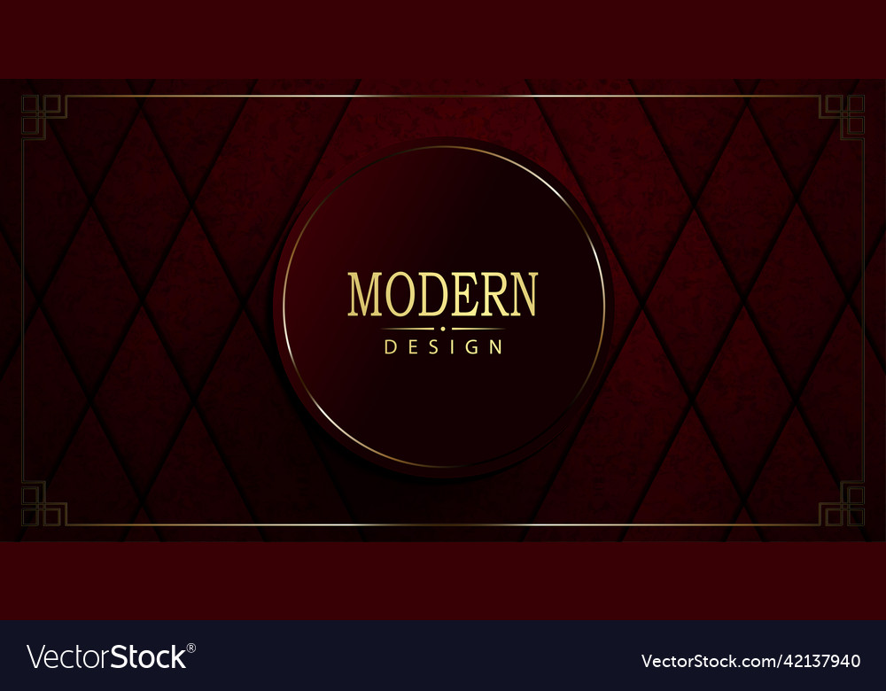 Red texture design round frame with thin border