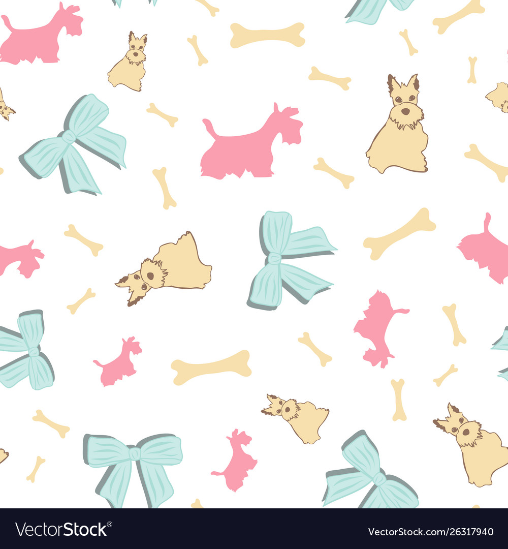 Scottie dog pattern print collection repeat Vector Image Scottie dog pattern print collection repeat