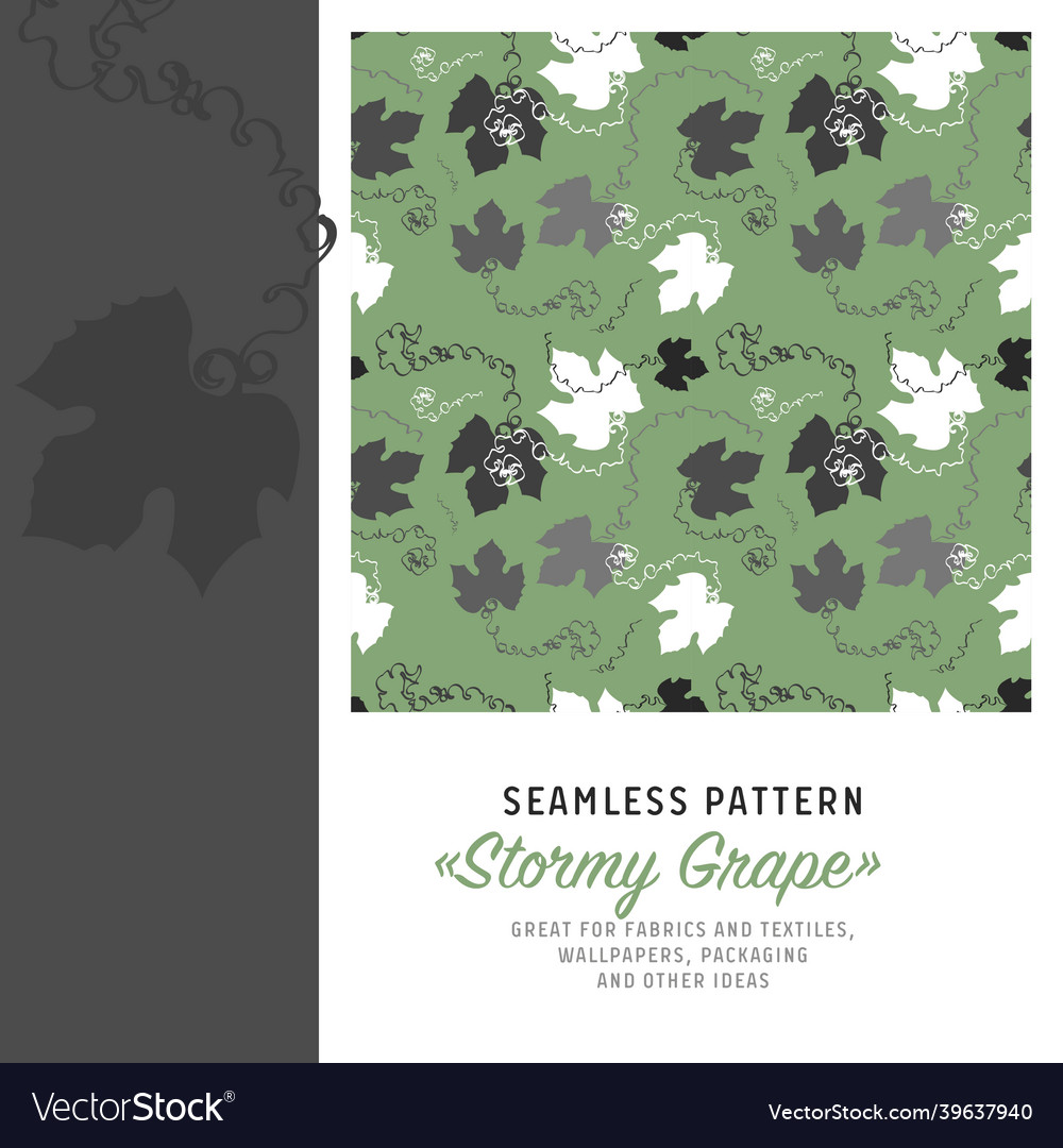 Seamless pattern with a motif of grape leaves vector image Seamless pattern with a motif of grape leaves