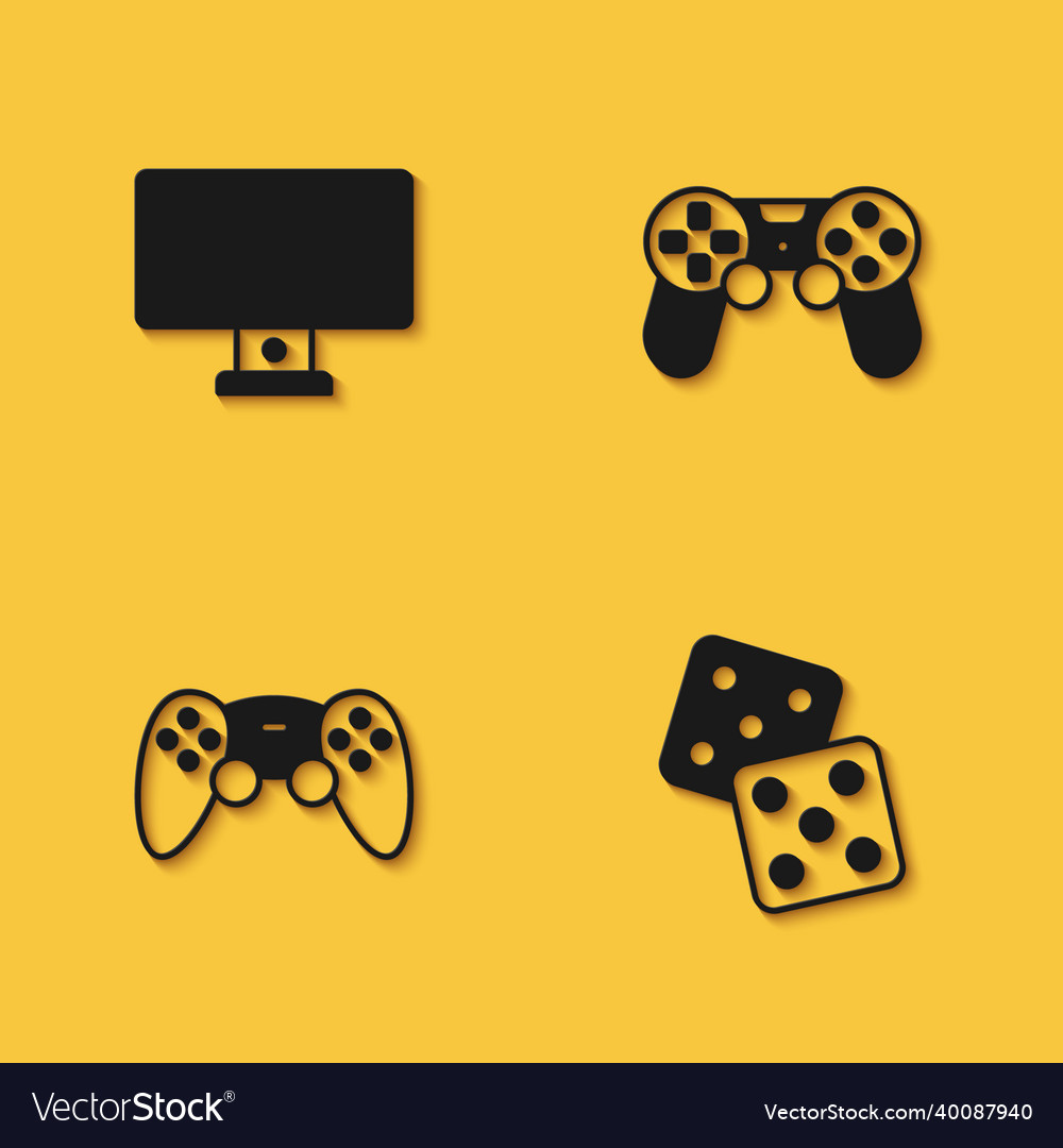 Computer Monitor Spiel Würfel Controller vector image Computer Monitor Spiel Würfel Controller
