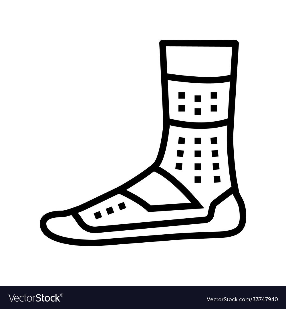 Sport sock line icon isolated