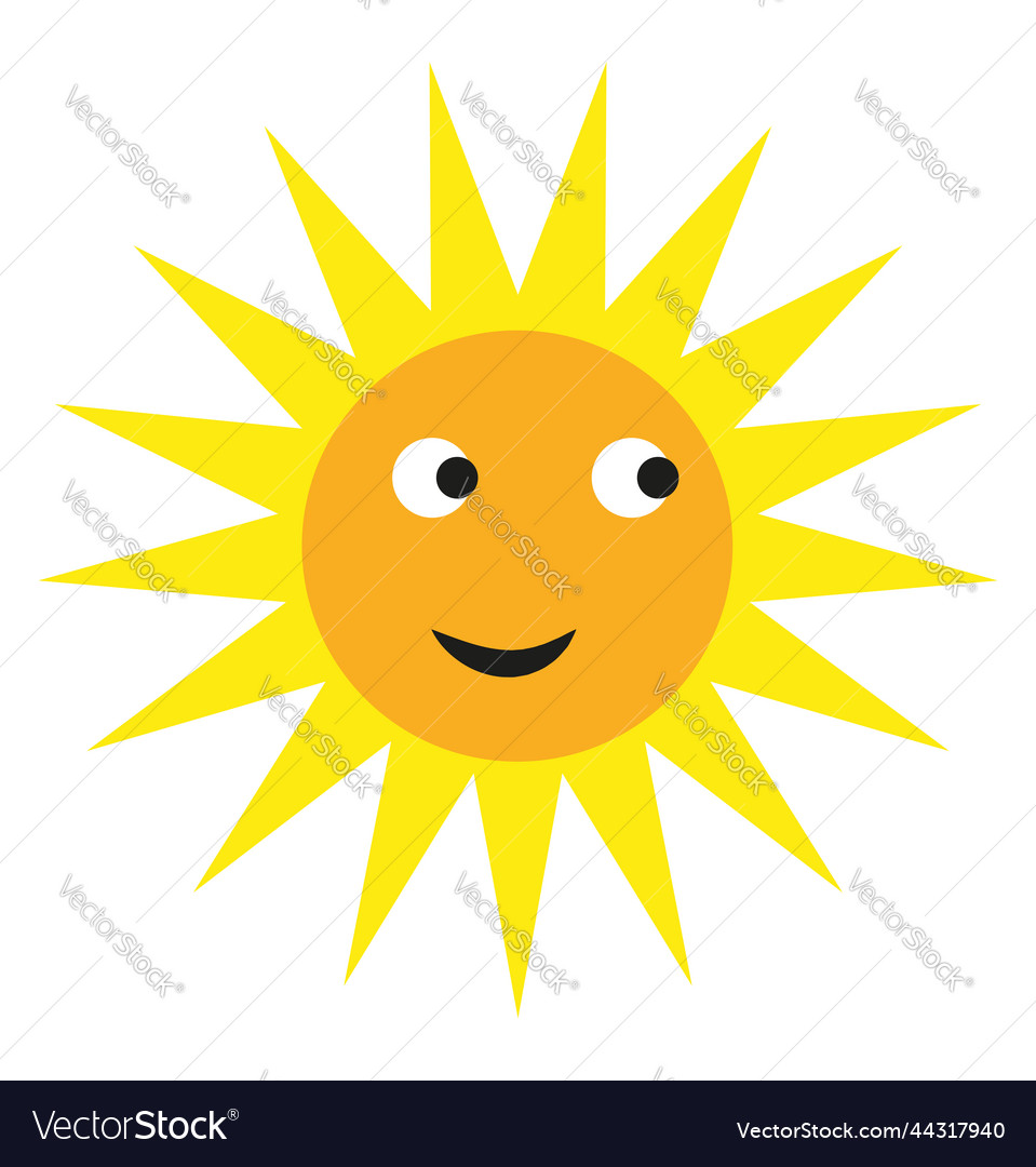 Summer sun on a white background