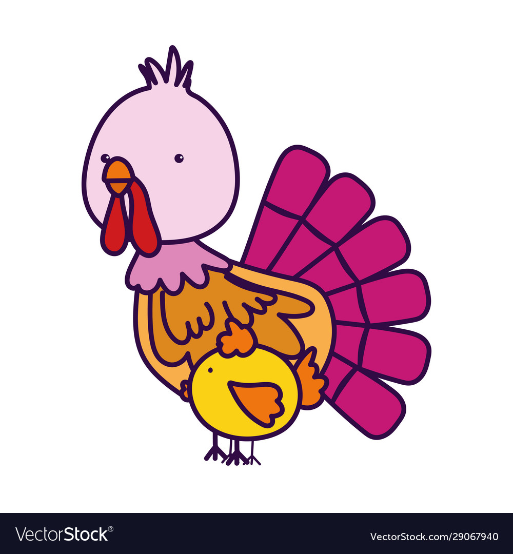 Turkey chicken farm animal cartoon Royalty Free Vector Image Turkey chicken farm animal cartoon Royalty Free Vector Image