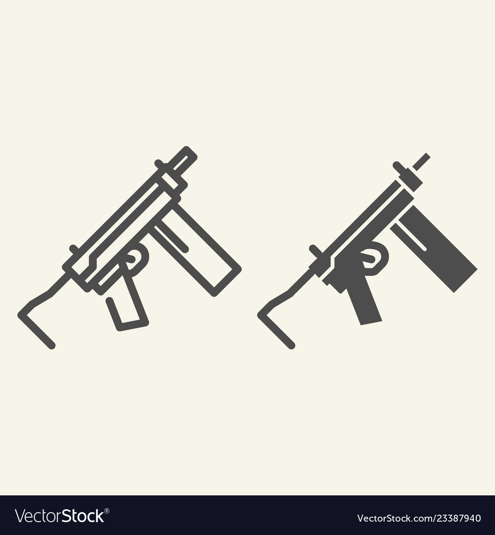 Uzi line and glyph icon weapon