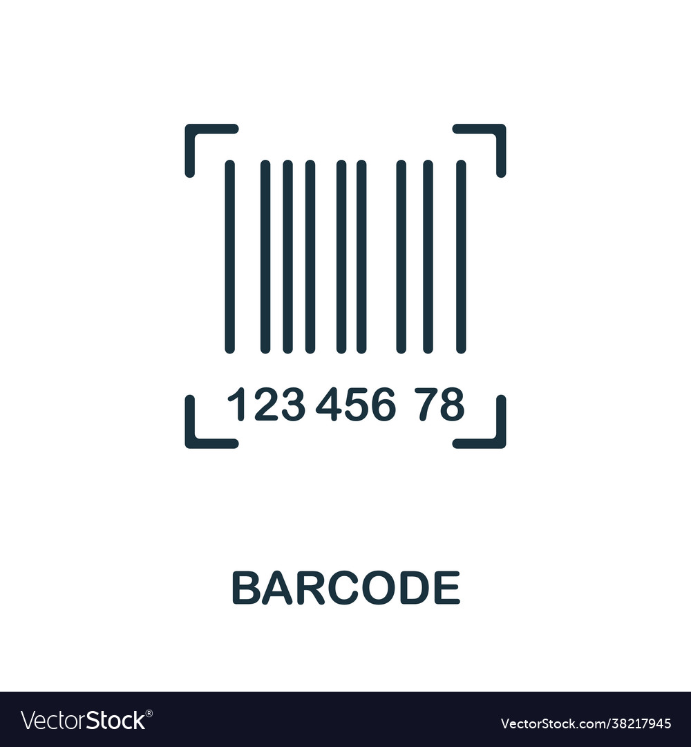Barcode icon monochrome simple element from vector image Barcode icon monochrome simple element from