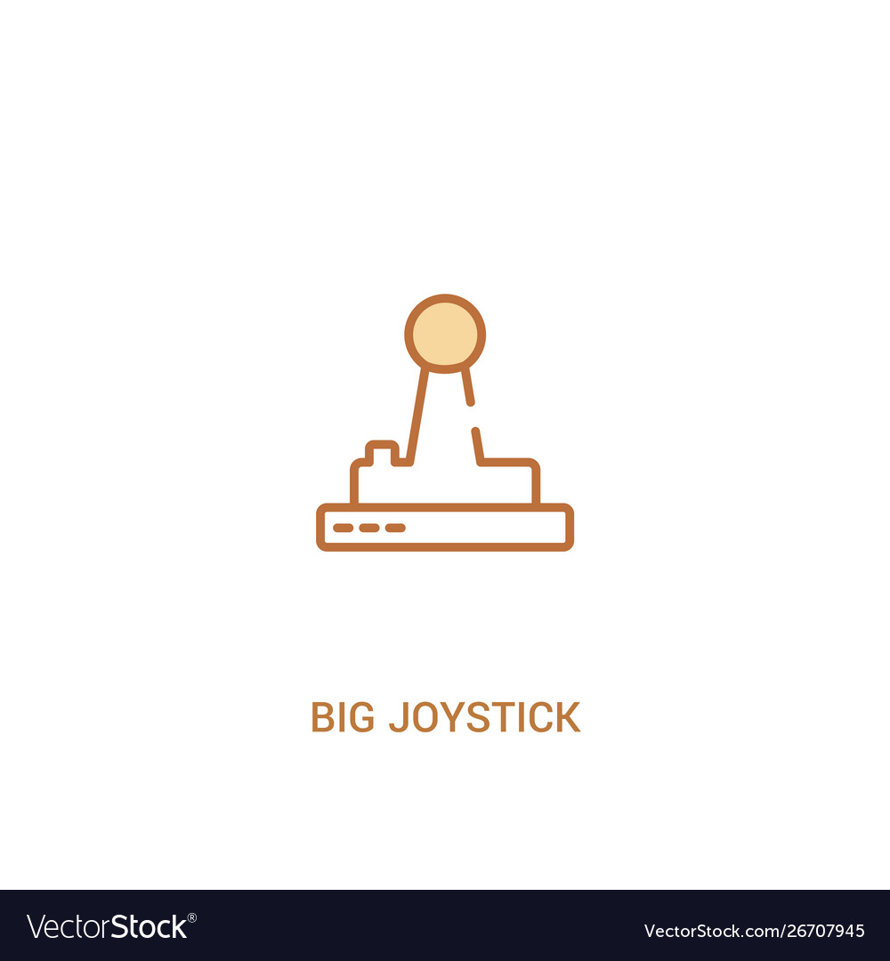 Big joystick concept 2 colored icon simple line vector image Big joystick concept 2 colored icon simple line