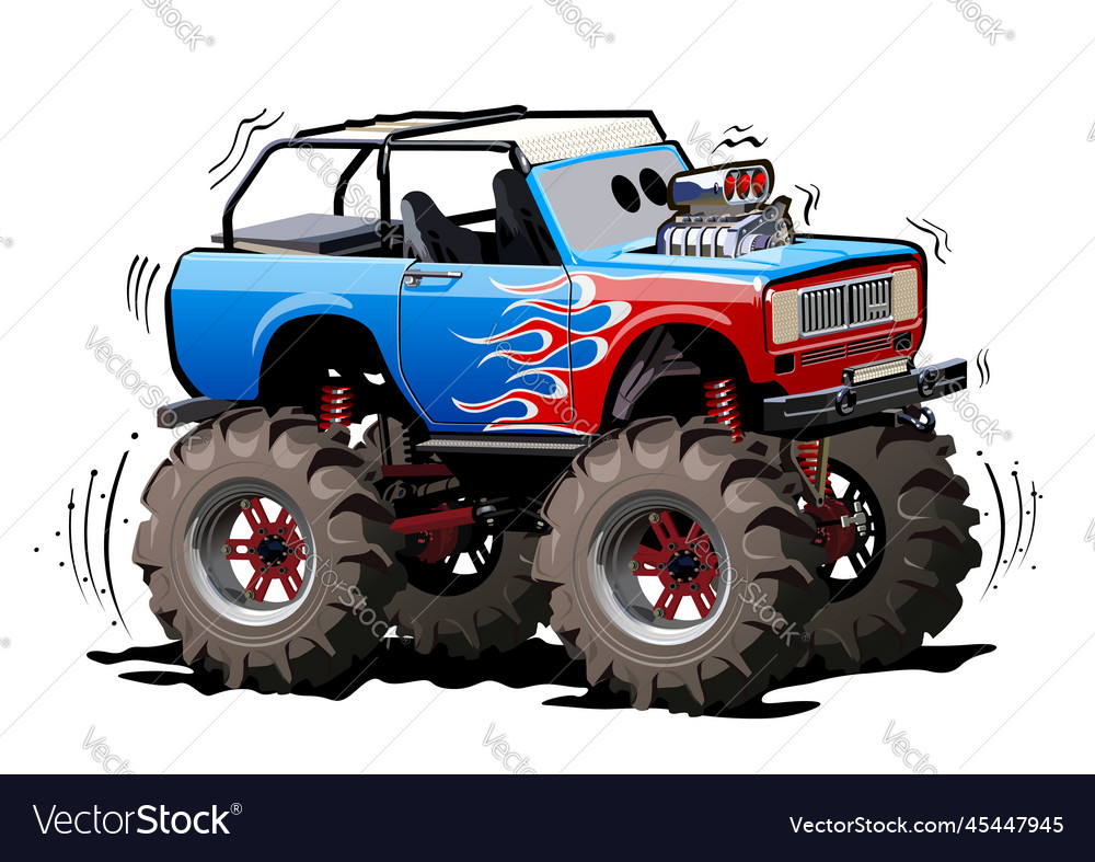 Cartoon monster truck Royalty Free Vector Image