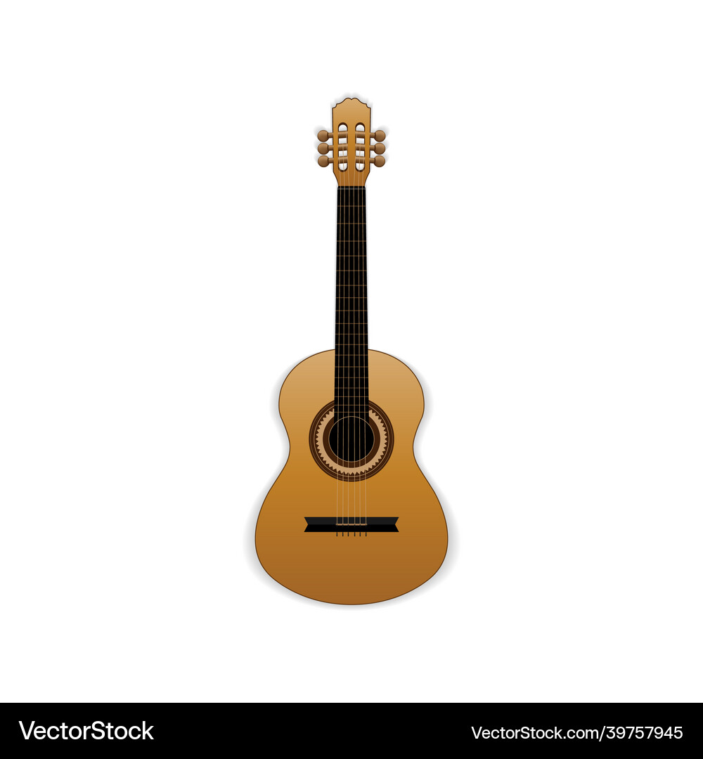 Classical wooden guitar Royalty Free Vector Image