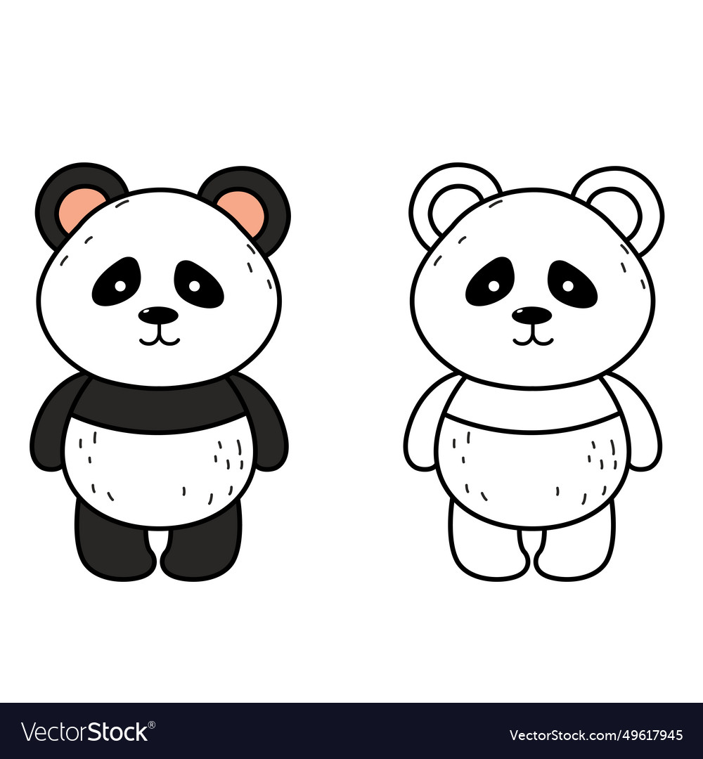 Colorful cartoon character panda Royalty Free Vector Image