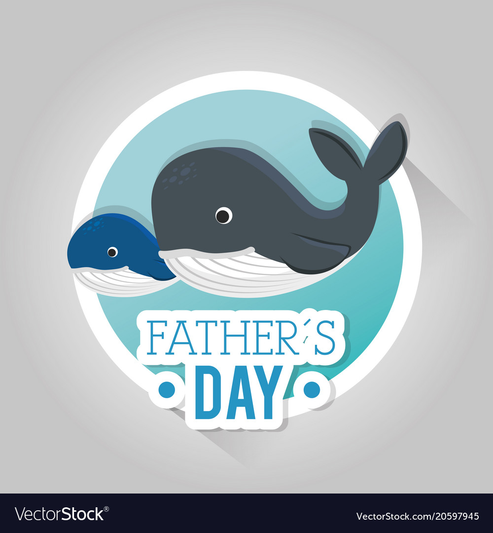 Happy fathers day card with whale