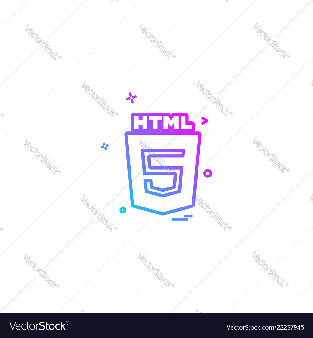 Html 5 icon design vector image Html 5 icon design