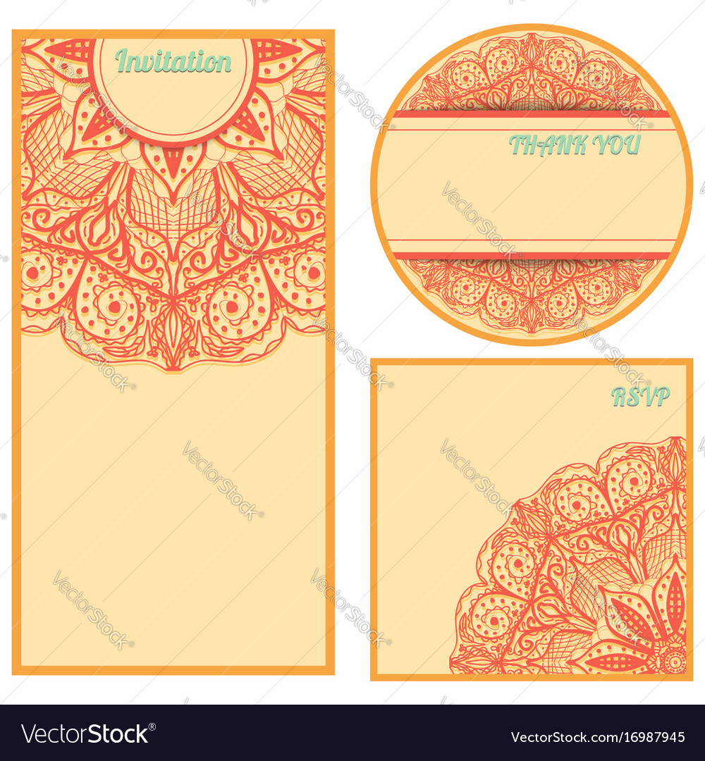 Invitation cards set template design elements