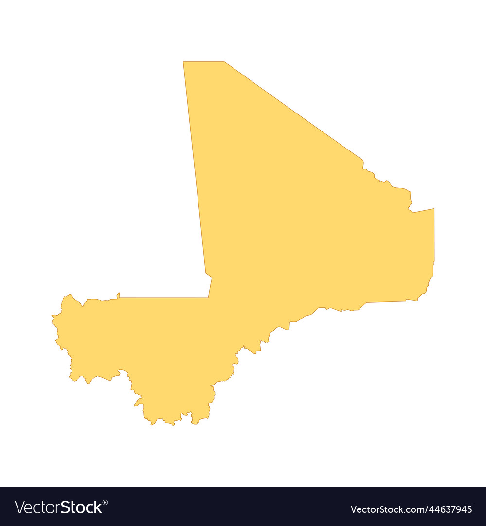 Mali map color line element border of the country vector image Mali map color line element border of the country