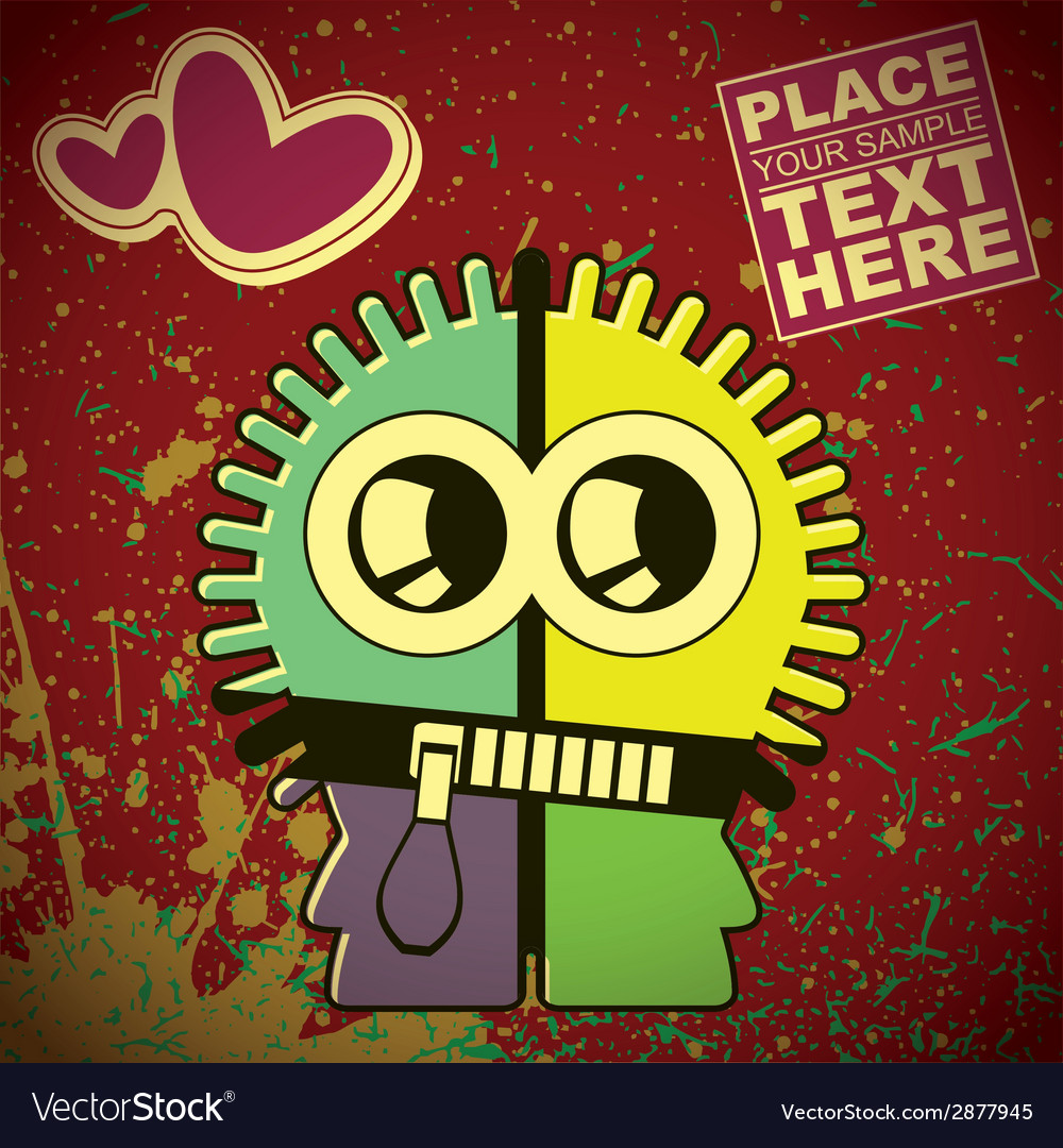 Monster on retro background Royalty Free Vector Image