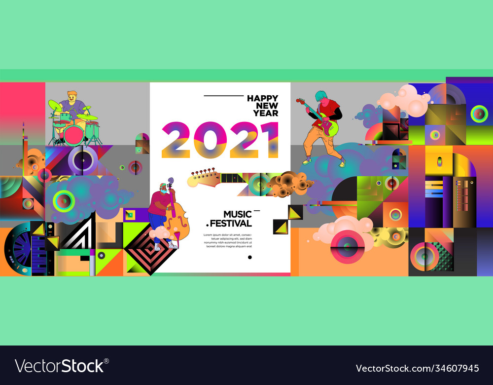 New year 2021 music festival and party