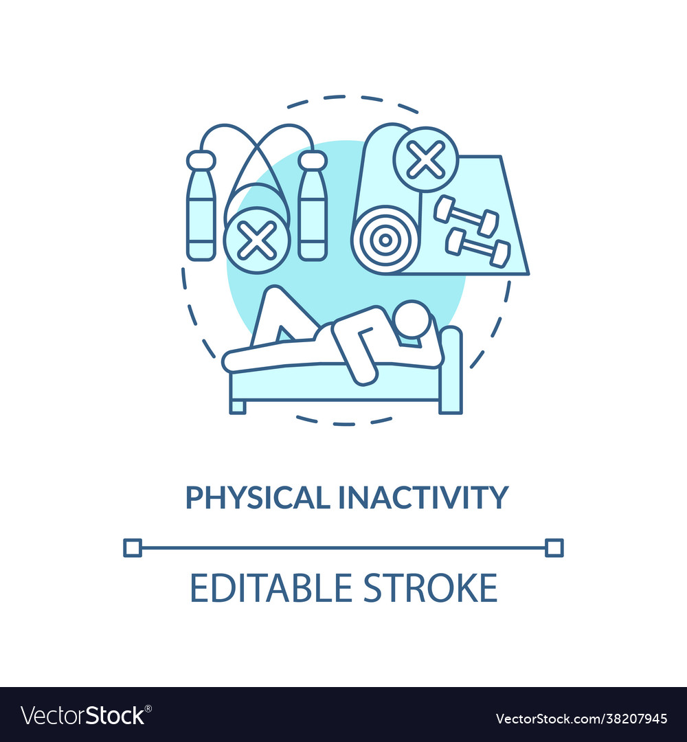 Physical inactivity concept icon Royalty Free Vector Image