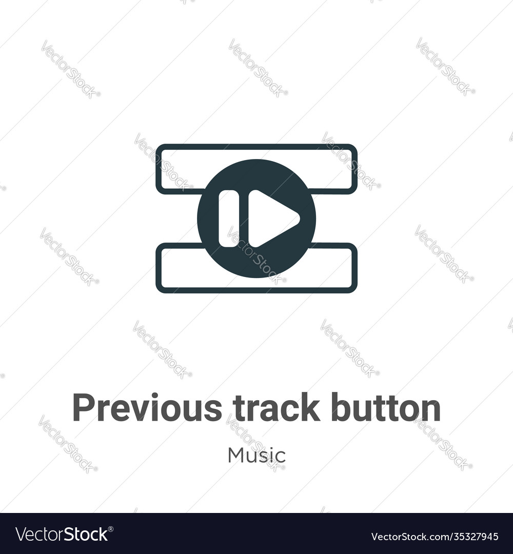 Previous track button outline icon thin line