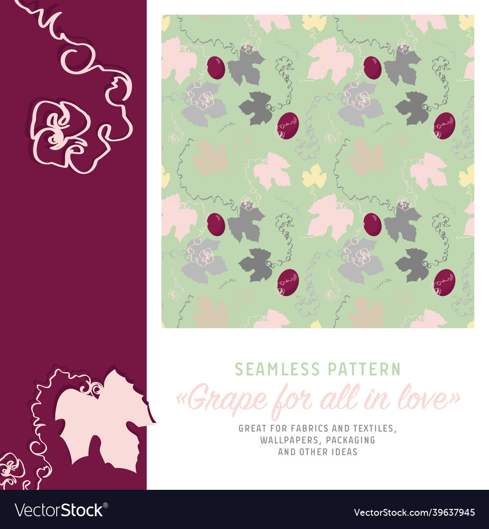 Seamless pattern with a motif of grape leaves