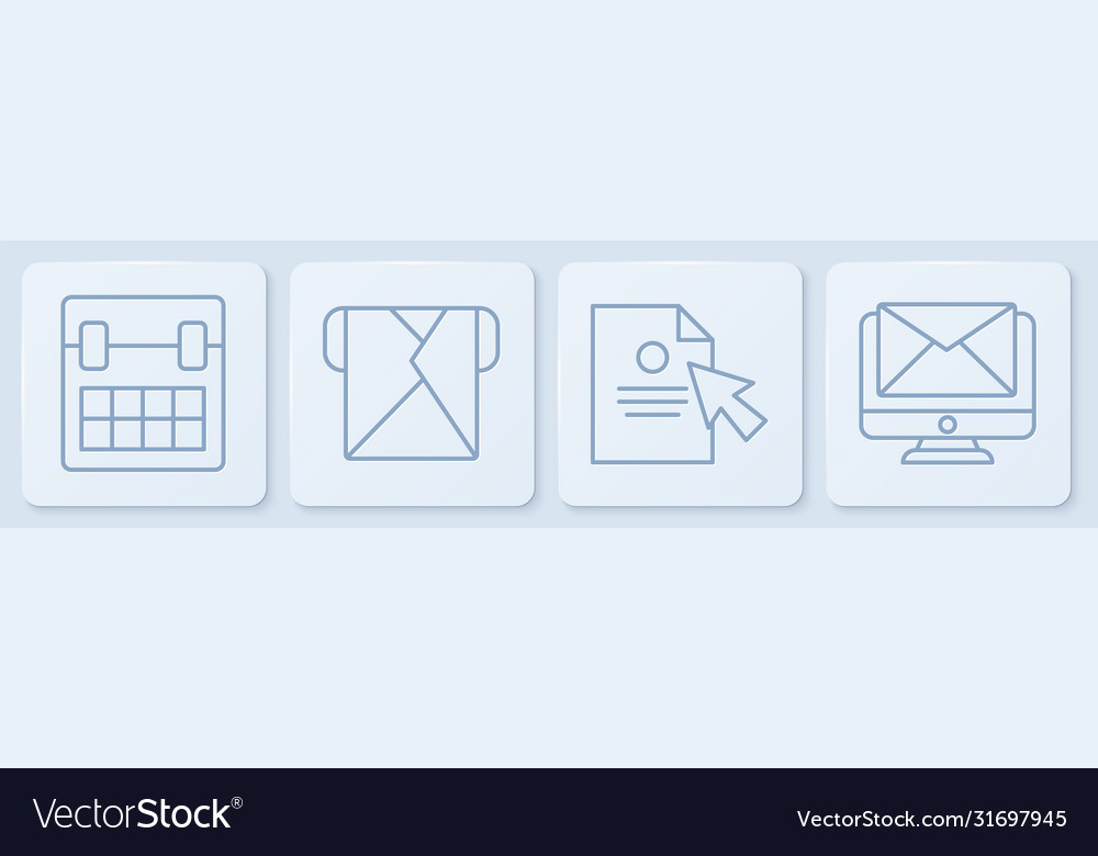 Set line calendar document and cursor envelope