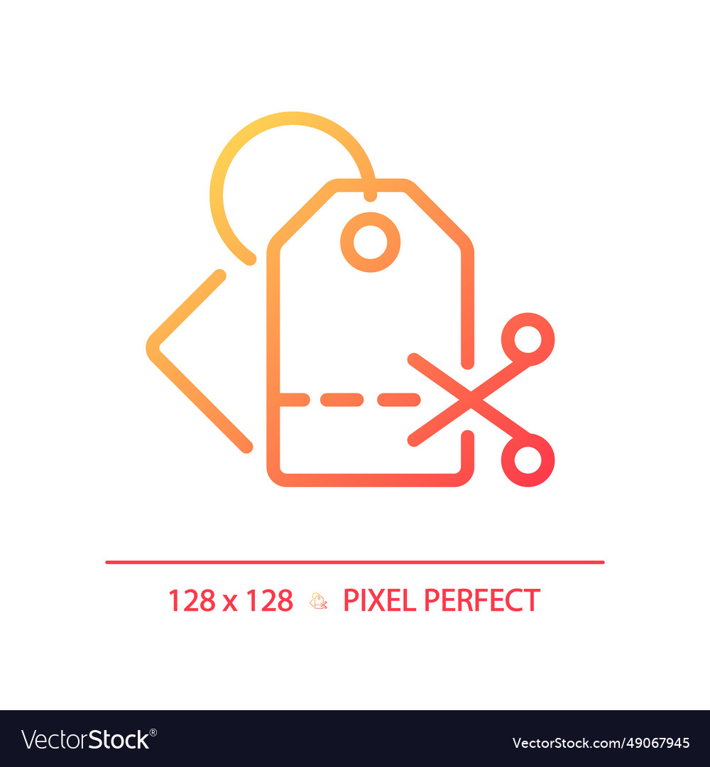 Simple thin linear gradient flat discount icon vector image Simple thin linear gradient flat discount icon