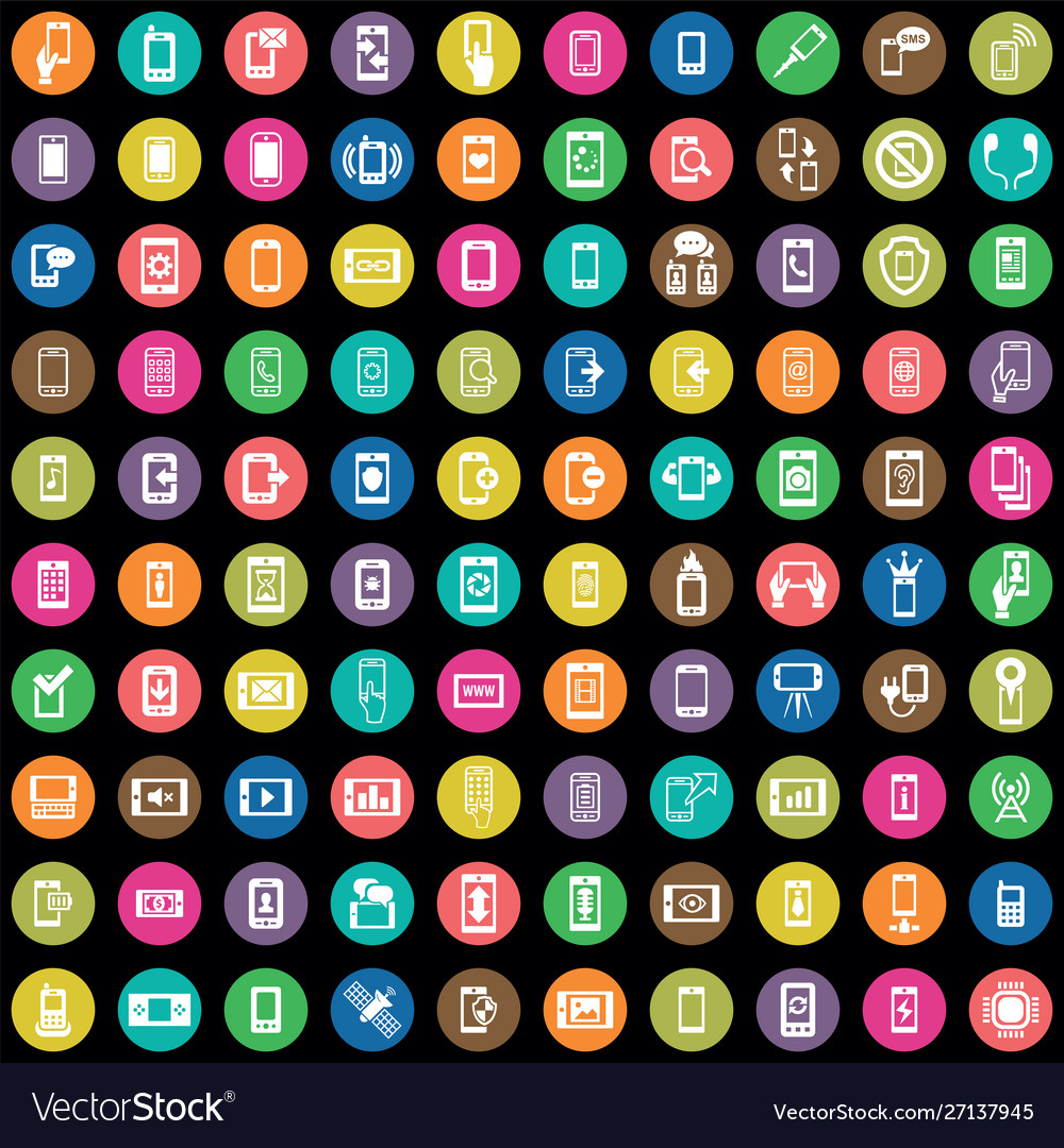 Smartphone 100 icons universal set for web and ui