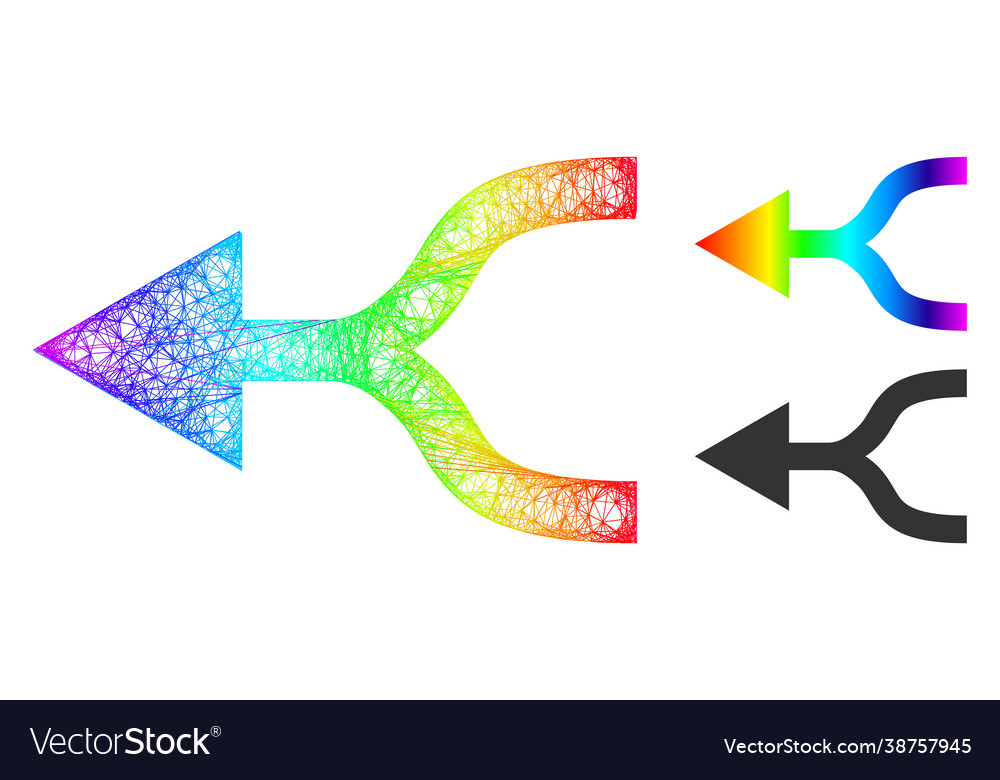 Spectral net mesh gradient combine arrow left icon Vector Image Spectral net mesh gradient combine arrow left icon