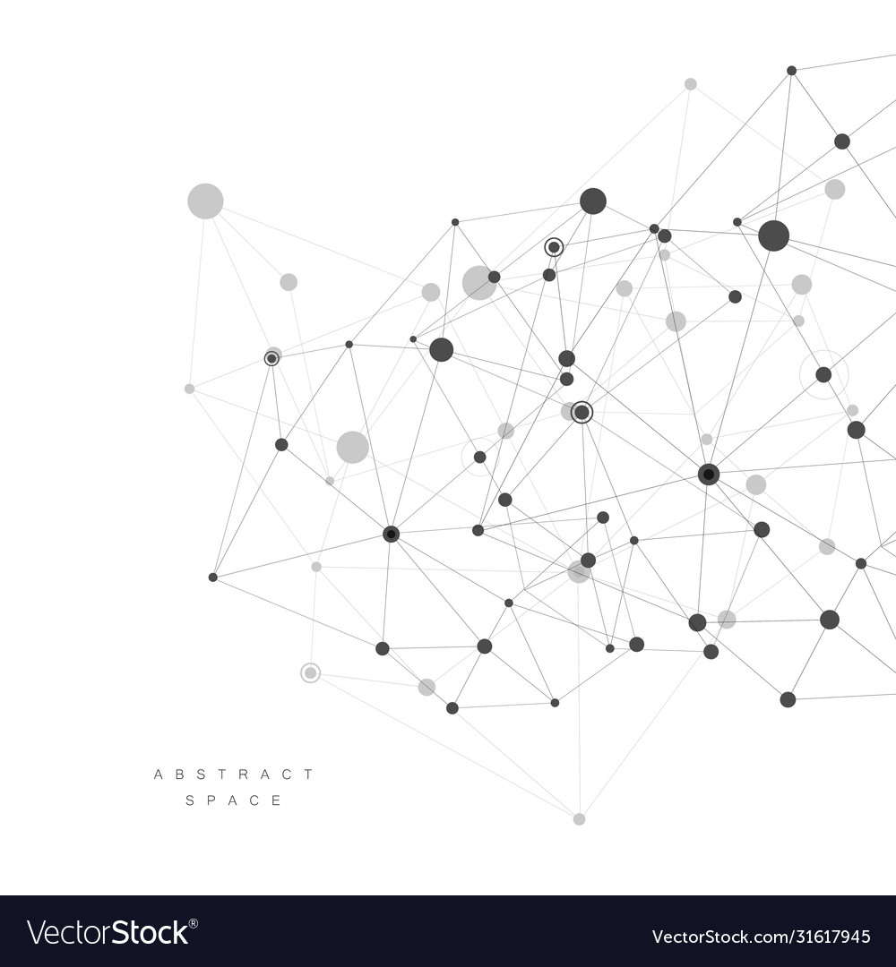 Structure molecule and communication connect lines vector image Structure molecule and communication connect lines