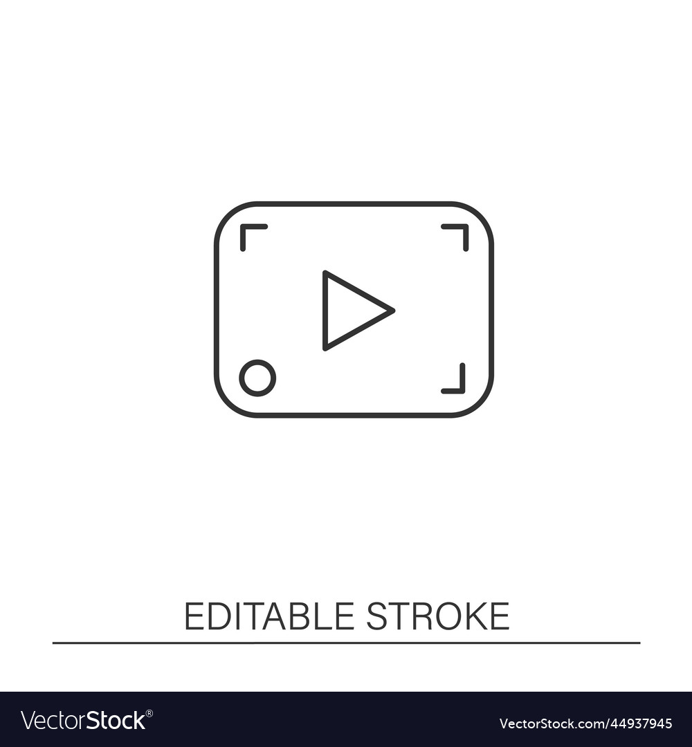 Video clip button line icon Vector Image Video clip button line icon