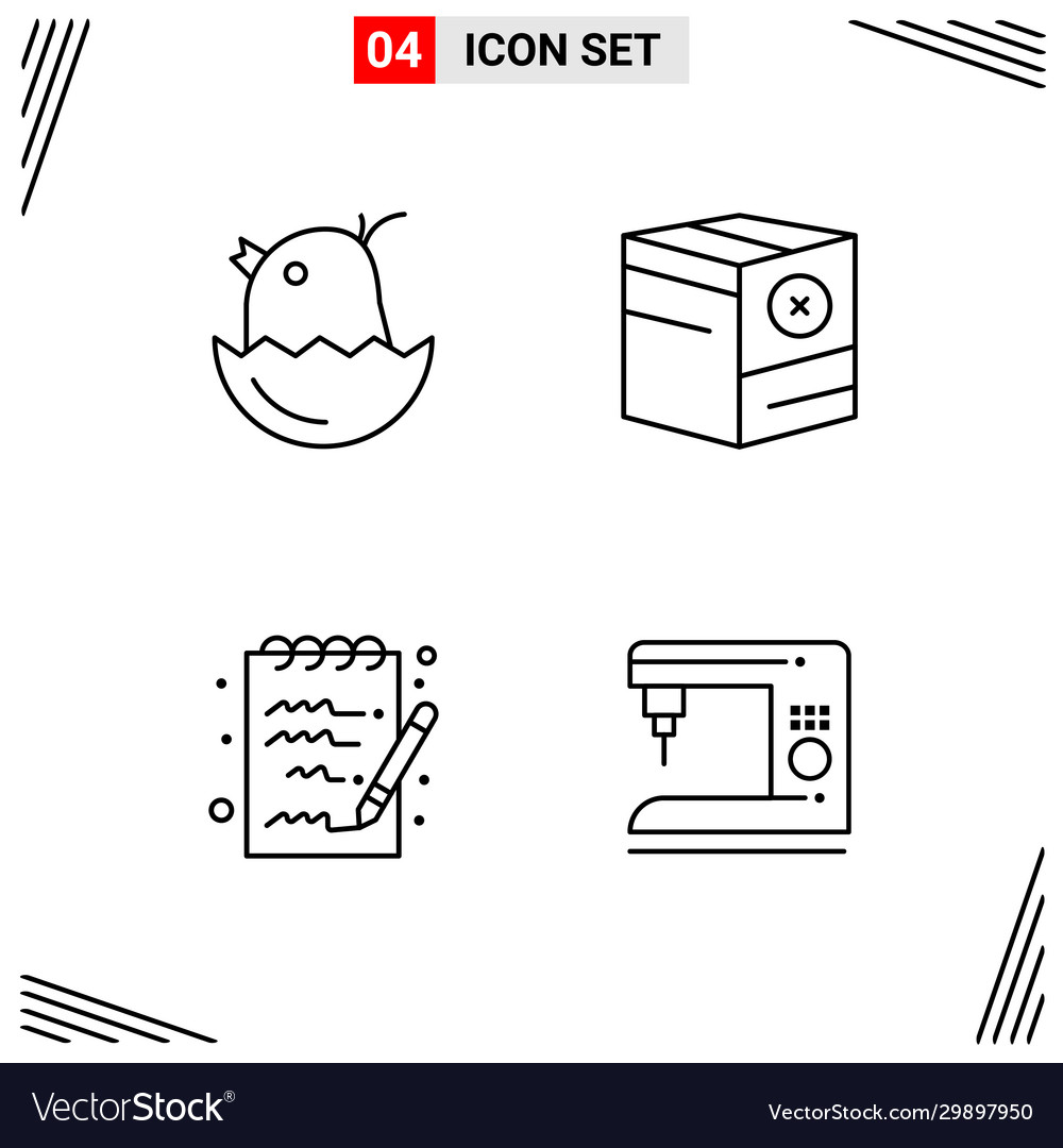 4 icons line style grid based creative outline Vector Image 4 icons line style grid based creative outline