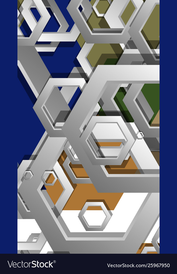 Abstract geometric background with hexagon middle