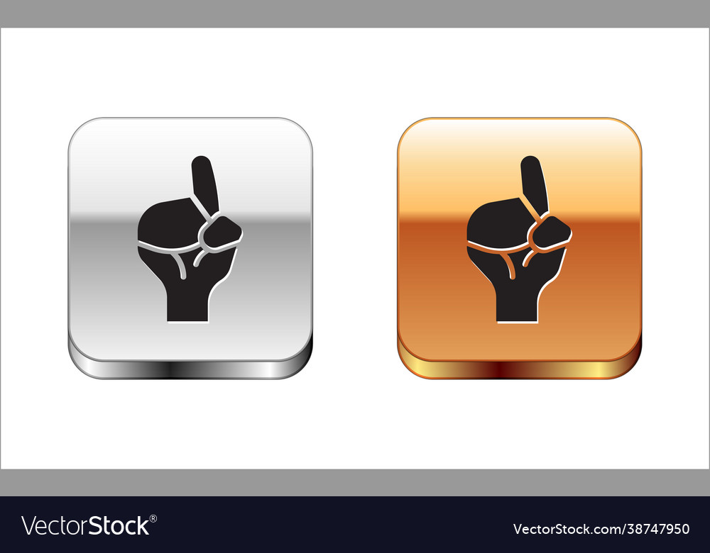 Black hands in praying position icon isolated