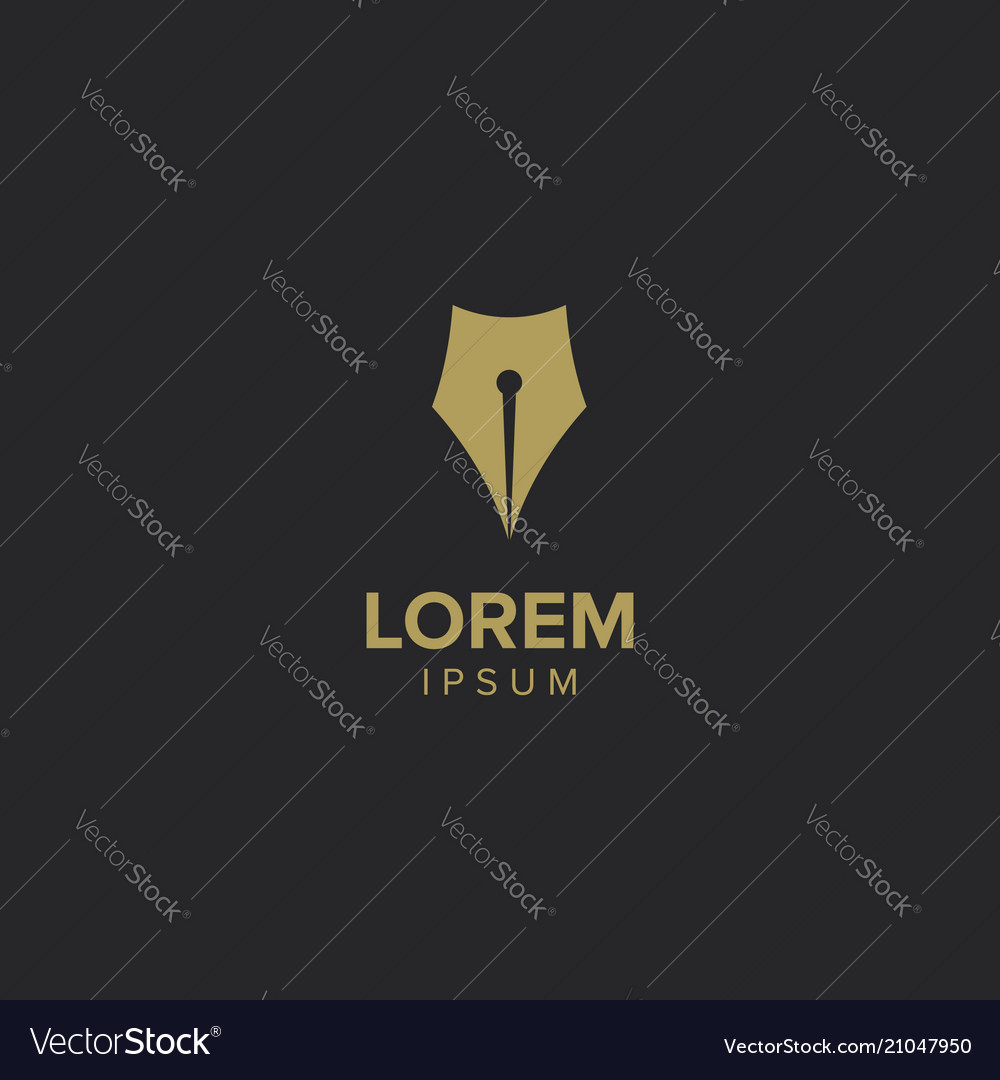 Creative luxury pen logo design concept