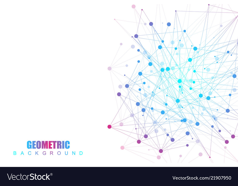 Geometric abstract background with connected line Vector Image Geometric abstract background with connected line