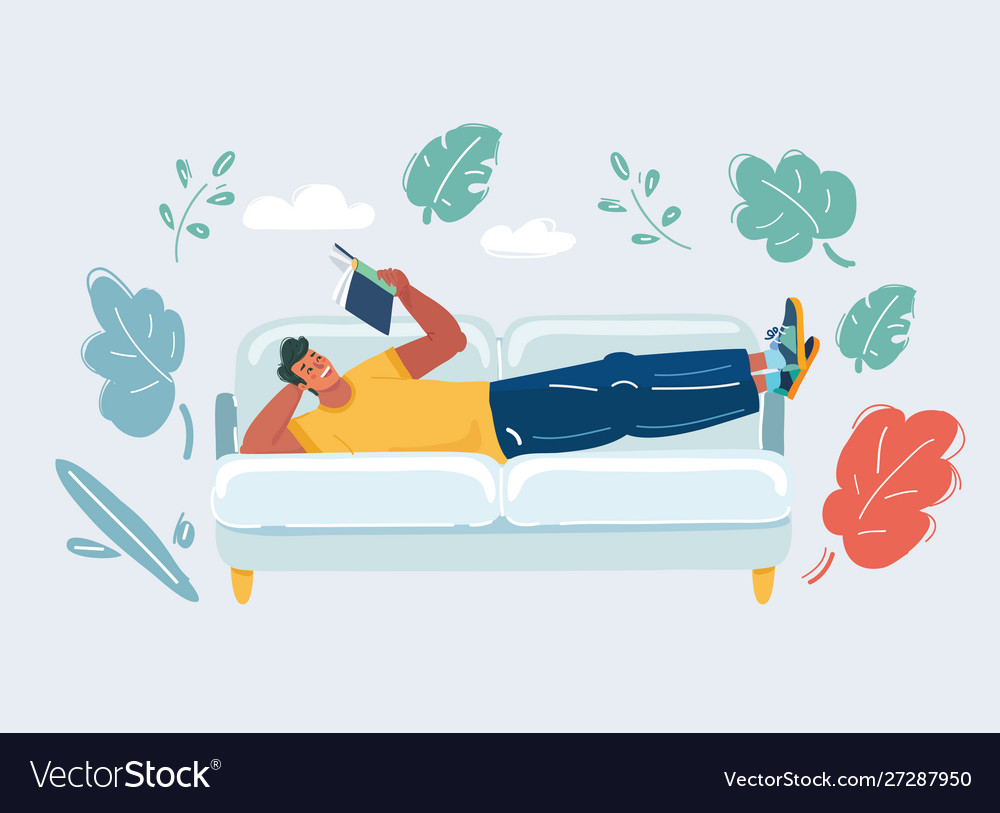 Man Reading on Sofa