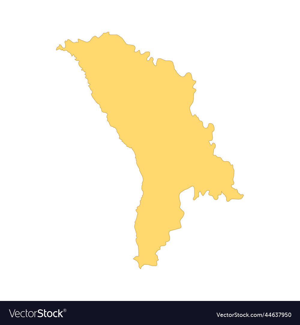 Moldova map color line element border vector image Moldova map color line element border