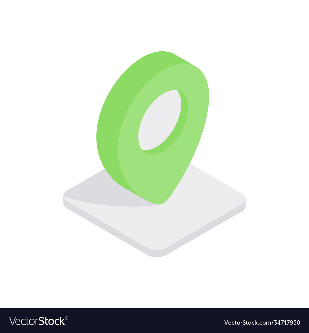 Pointer label on web map isometric icon green vector image Pointer label on web map isometric icon green