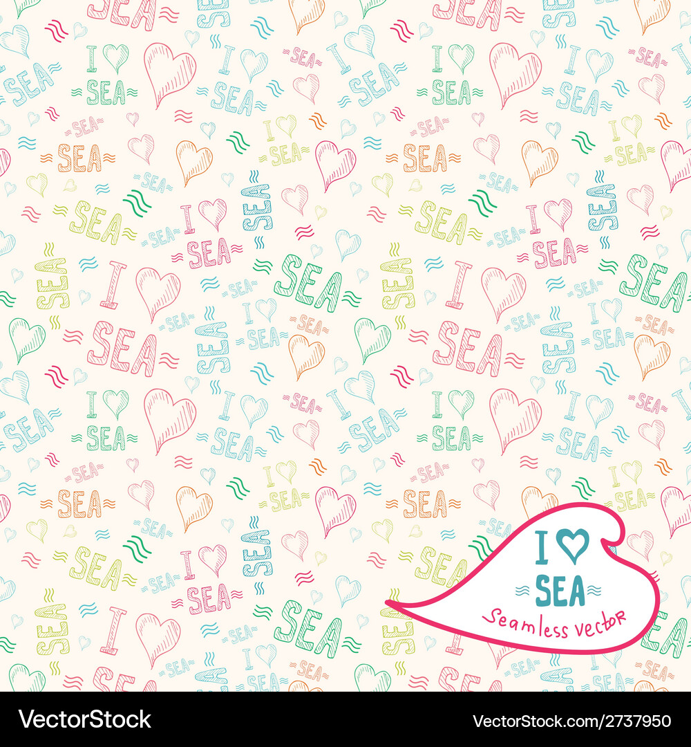 Sea seamless pattern Royalty Free Vector Image