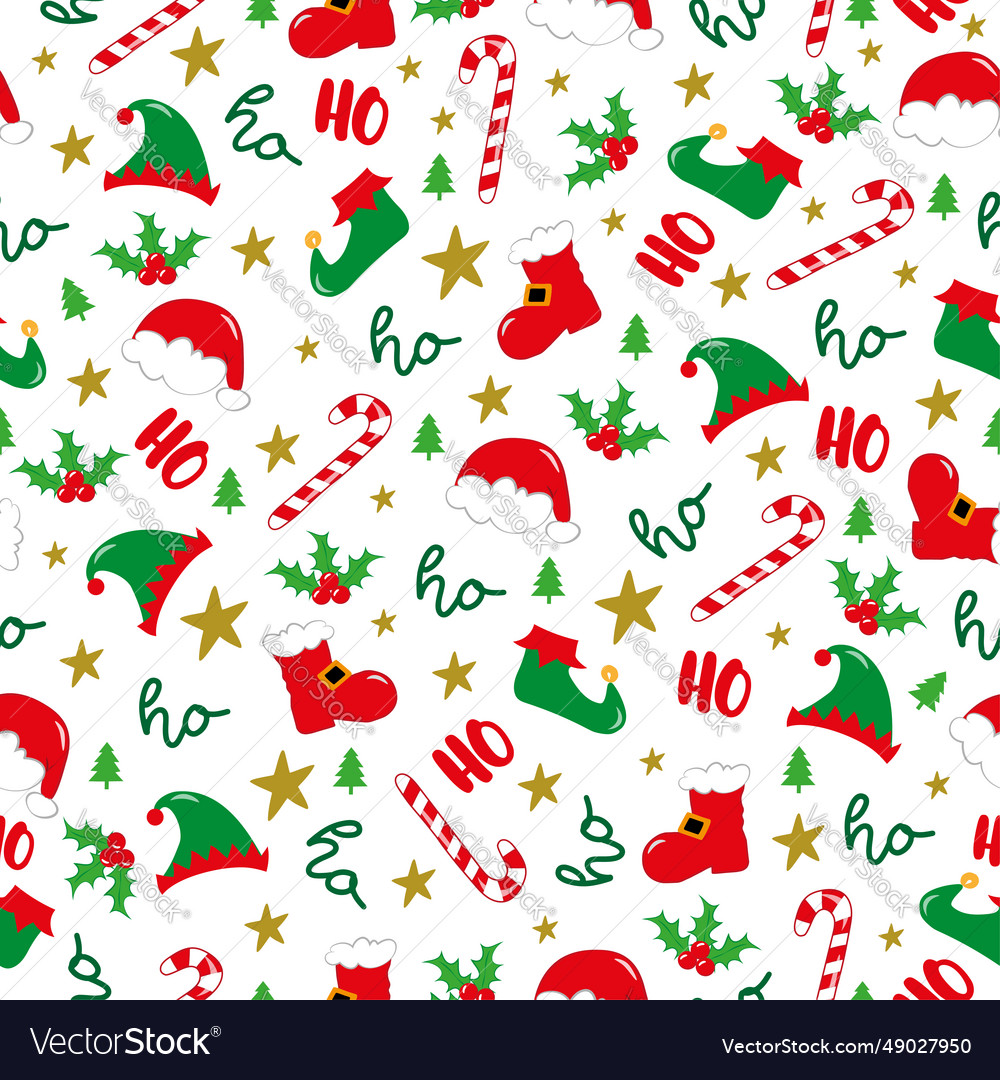 Seamless pattern for christmas - ho saying Vector Image