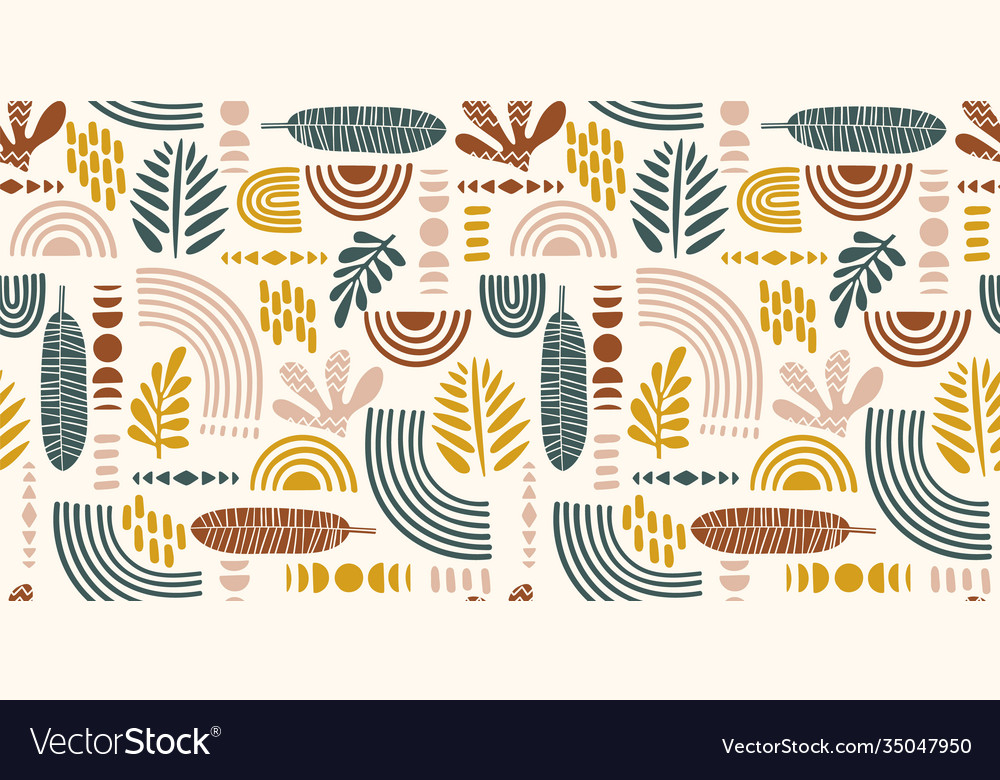 Seamless pattern with abstract leaves vector image Seamless pattern with abstract leaves